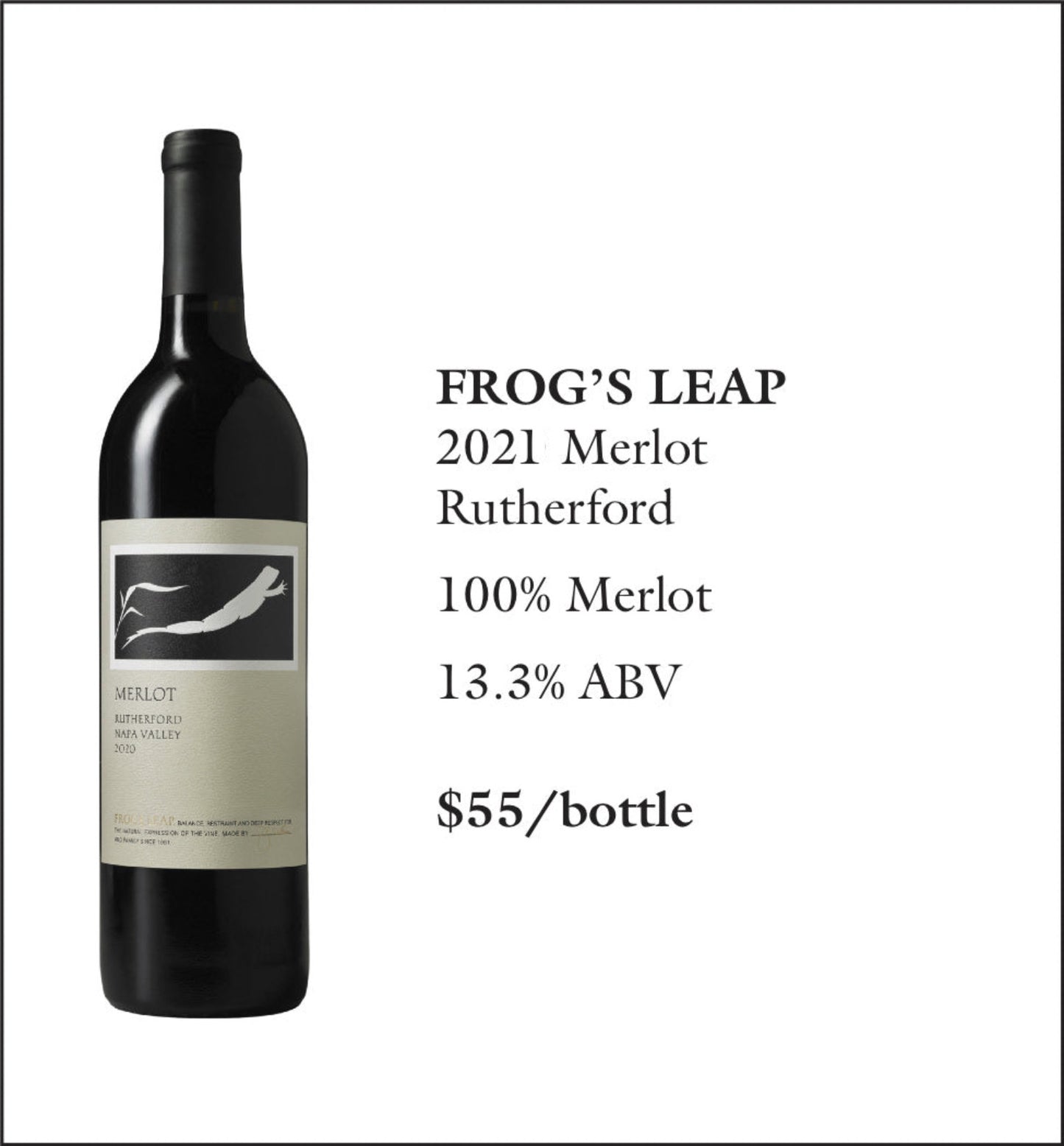 2021 Frog’s Leap Merlot