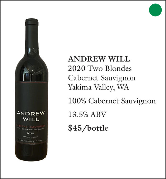 2020 Andrew Will Cabernet Sauvignon Two Blonds